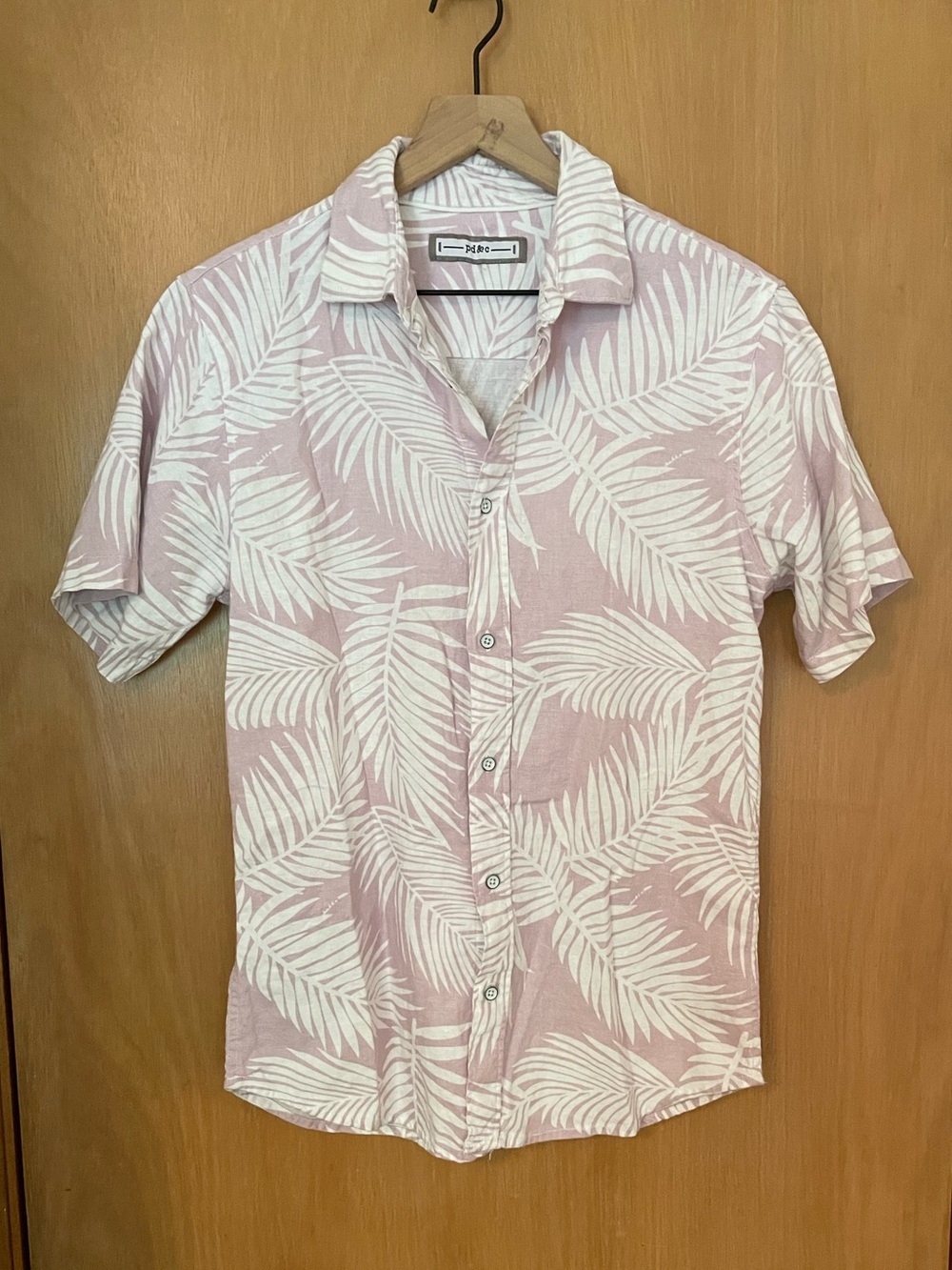 PD&C Linen Tropical Button Down Size M